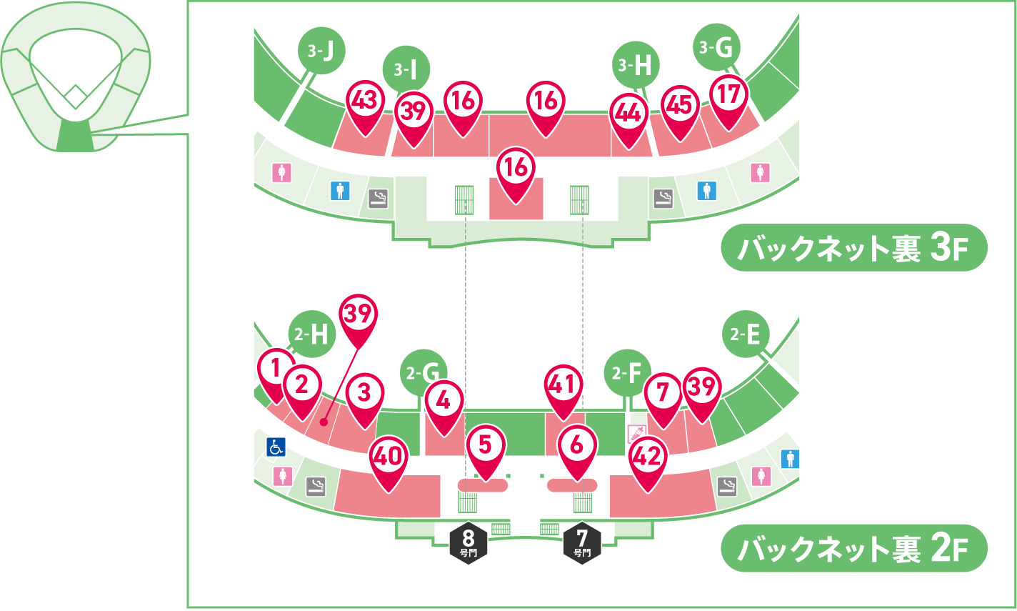 内野バックネット裏