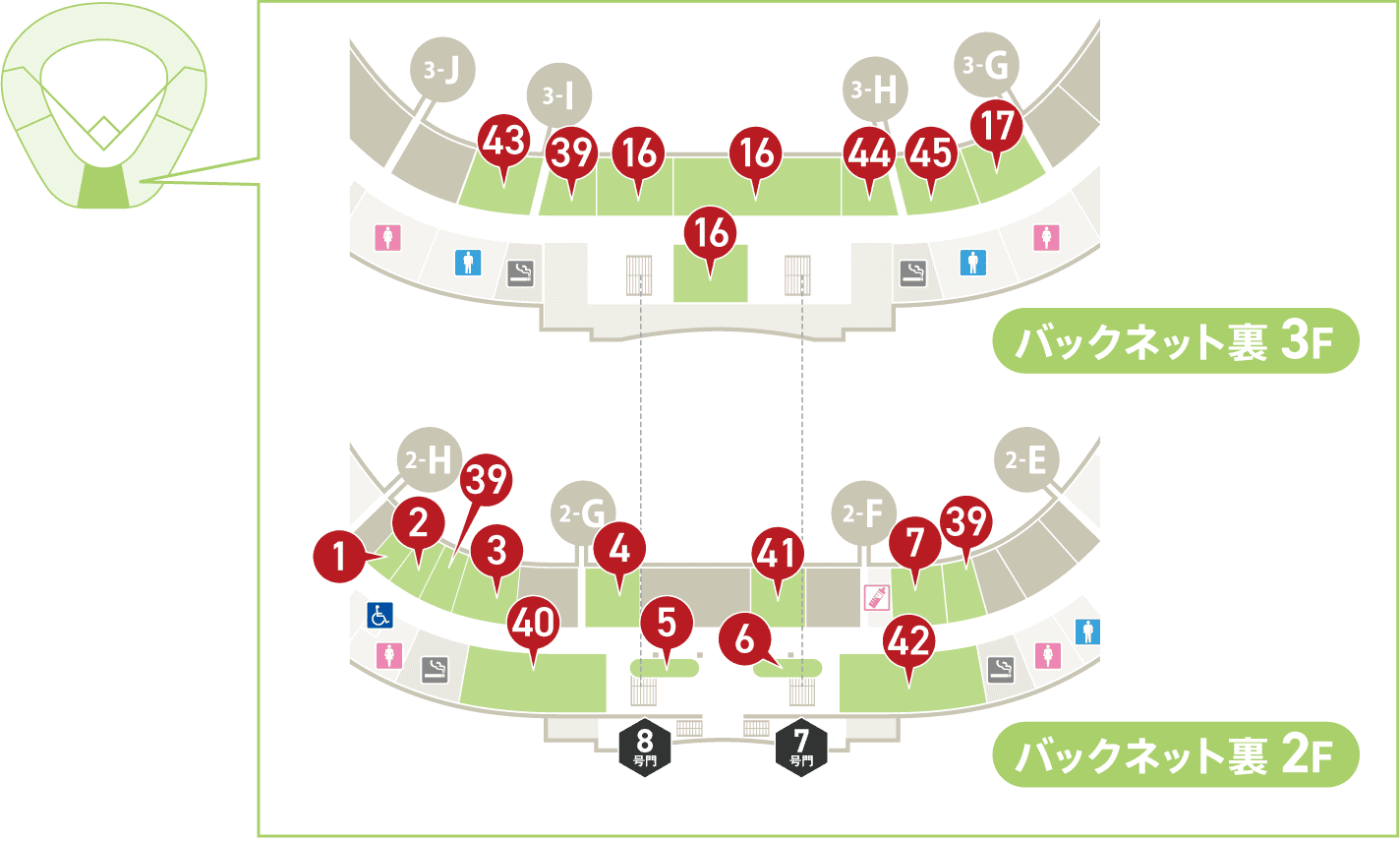 内野バックネット裏