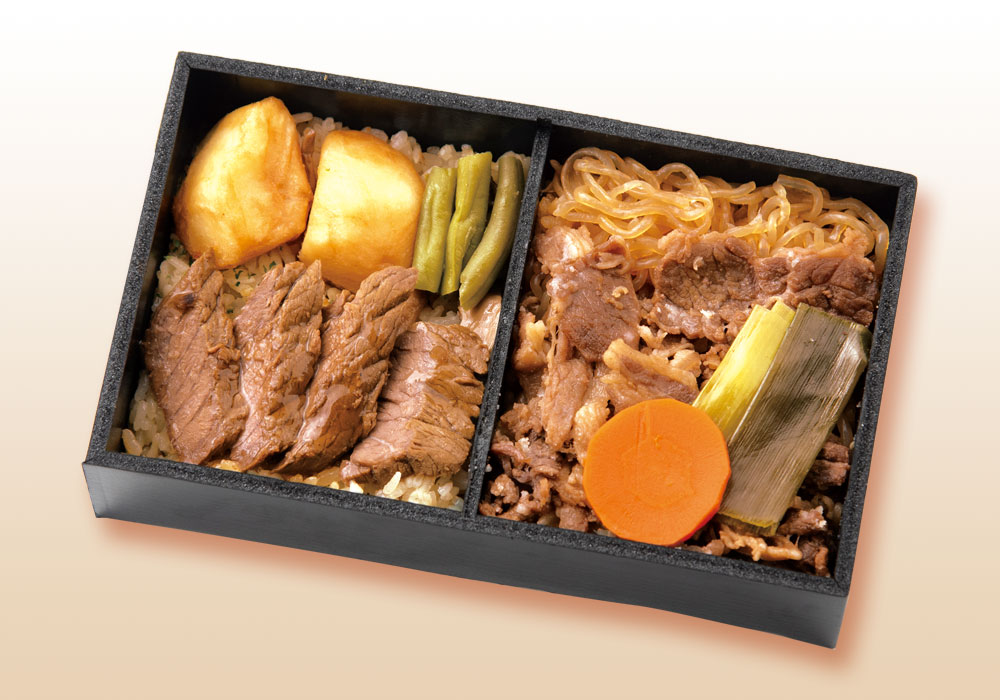 神戸のすきやきとステーキ弁当