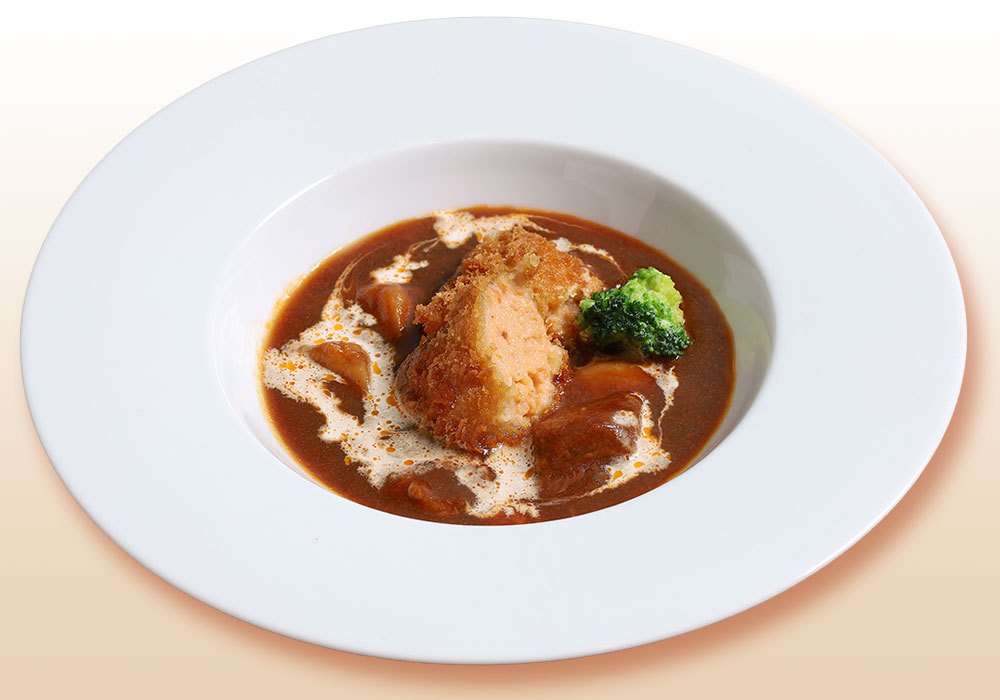 神戸牛肉ビーフシチュー　オマールエビコロッケトッピング