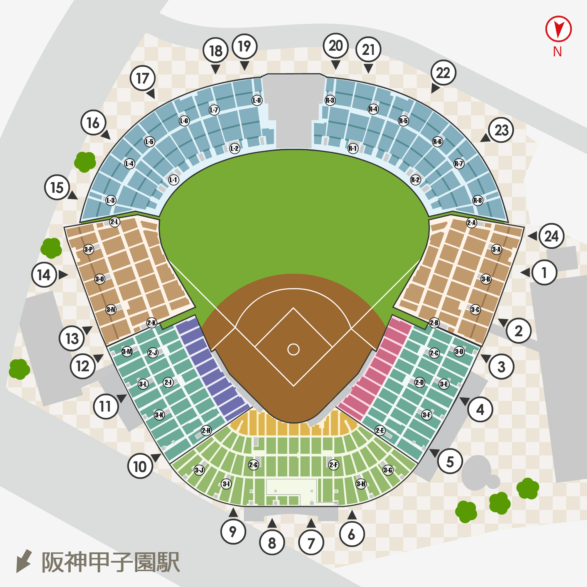 座席を調べる | 阪神甲子園球場