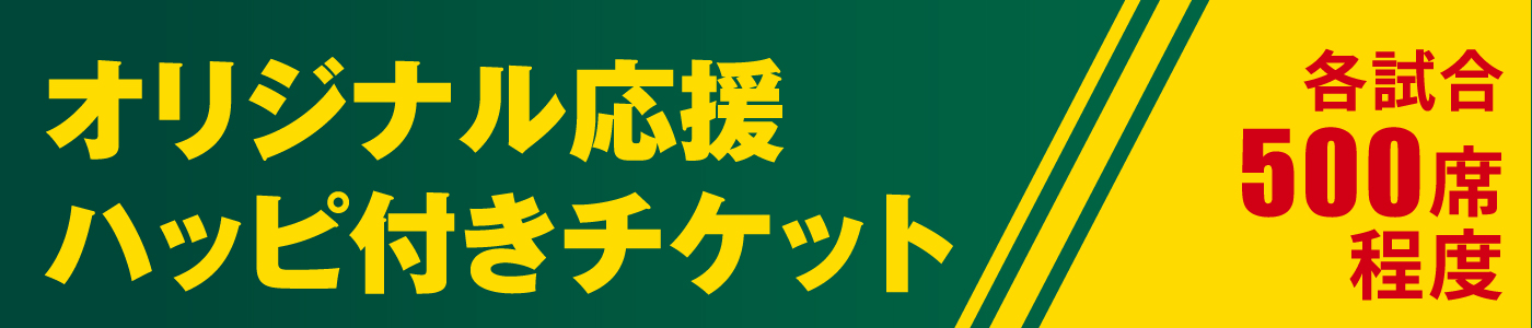 オリジナル応援ハッピ付きチケット 各試合500席程度